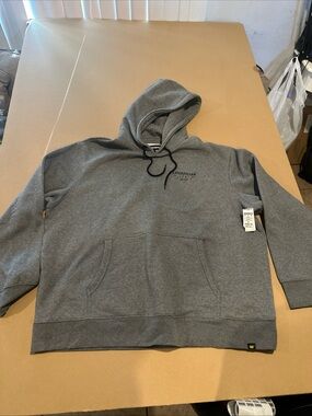 Caterpillar Heather Gray Pullover Hooded Sweatshirt